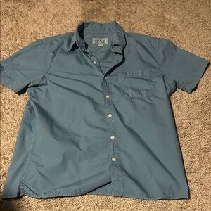 American Eagle Outfitters Teal Casual Button Down Shirt
